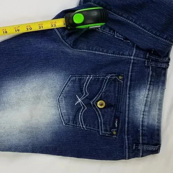 Angels Cuffed Cropped Blue Denim Women's Jeans 11 - Picture 5 of 8
